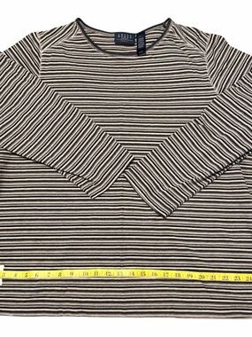 Women’s Long Sleeve Striped Tee - Black & Cream